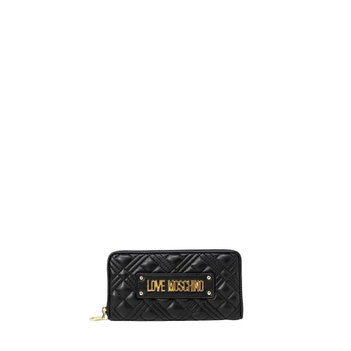 Love Moschino , Quilted PU Wallet ,Black female, Sizes: ONE SIZE