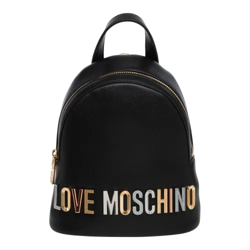 Love Moschino , Rhinestone Logo Backpack ,Black female, Sizes: ONE SIZE
