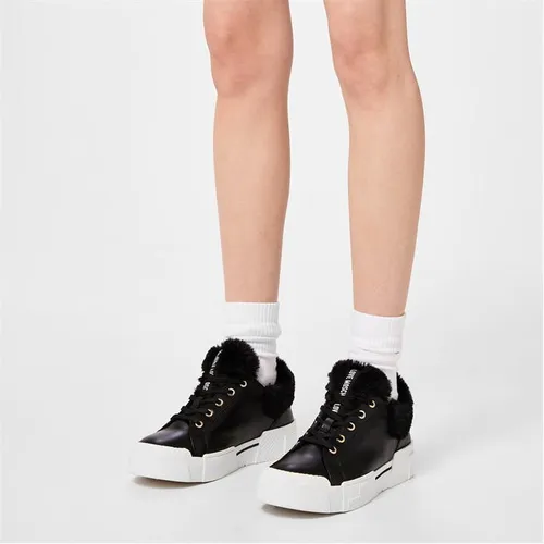 LOVE MOSCHINO Shearling Low Trainers - Black