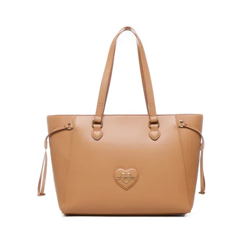 Love Moschino , Stylish Biscuit Handbag with Zip Closure ,Brown female, Sizes: ONE SIZE