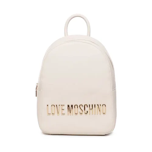Love Moschino , Stylish Zippered Backpack for Women ,White female, Sizes: ONE SIZE
