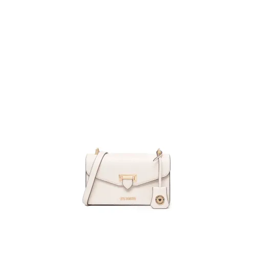 Love Moschino , White Shoulder Bag with Logo ,White female, Sizes: ONE SIZE