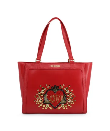Love Moschino Womens Shopping Bags - Red Leather - One Size