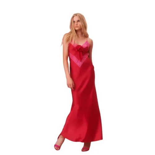 Loveshackfancy , Loveshackfancy Serita Silk Dress ,Red female, Sizes: