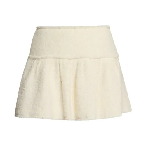 Loveshackfancy , Textured Mini Circle Skirt ,Beige female, Sizes: