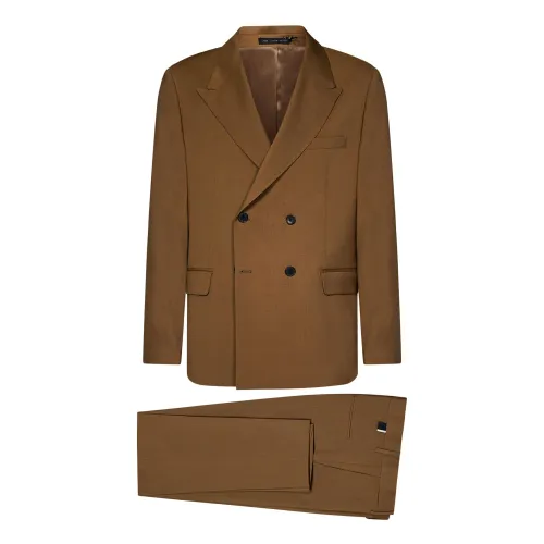 Low Brand , Beige Safari Wool Suit ,Beige male, Sizes: