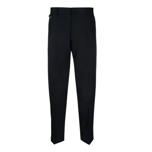 Low Brand , Navy Blue Sartorial Crop Trousers ,Blue male, Sizes: