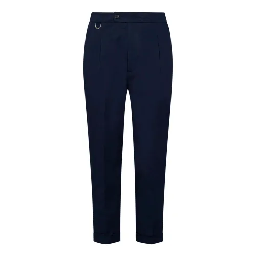 Low Brand , Slim-fit Navy Trousers ,Blue male, Sizes: