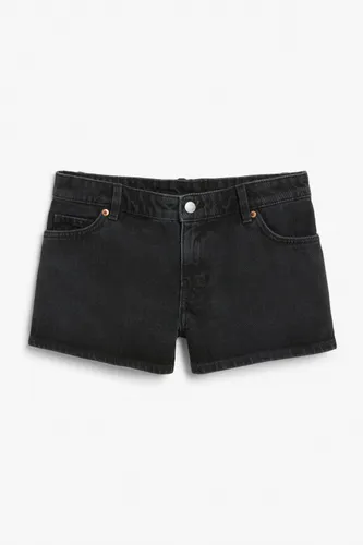 Low waist denim shorts - Black