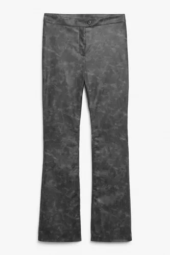 Low waist faux leather trousers - Grey