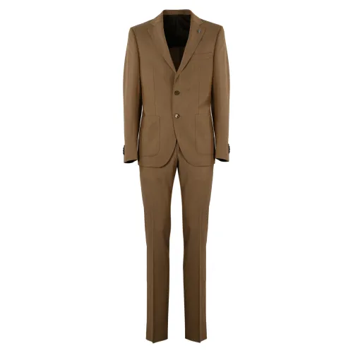 Lubiam , Beige Men Dress with Slim Fit ,Brown male, Sizes:
