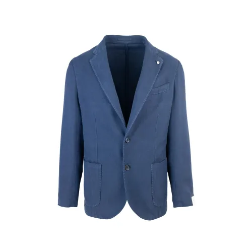 Lubiam , Blue Sporty 1911 Jack Jacket ,Blue male, Sizes: