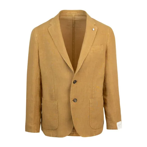 Lubiam , Green Single-Breasted Jacket with Patch Pocket ,Brown male, Sizes: