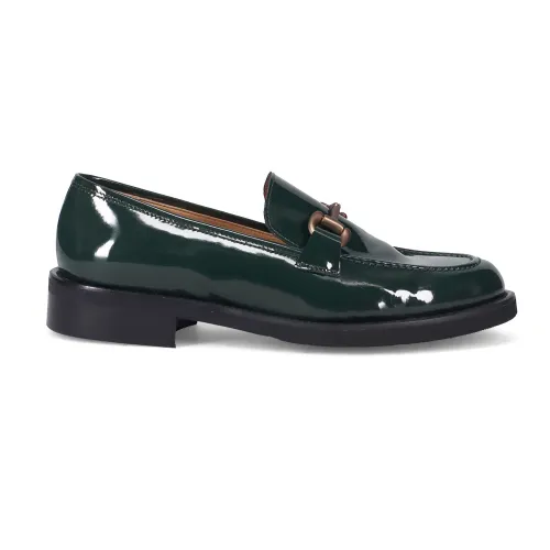 Luca Grossi , Green Patent Leather Moccasin ,Green female, Sizes: