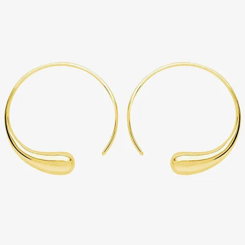 Lucy Quartermaine Gold Vermeil Large Luna Threader Hoop Earrings LER1G