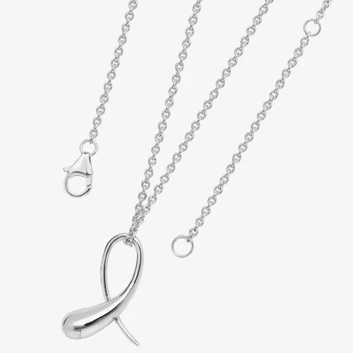 Lucy Quartermaine Silver Drop Twist Cross Pendant Necklace DP11