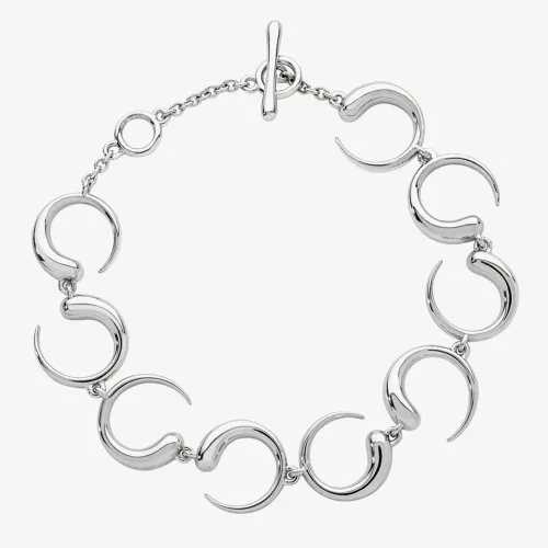 Lucy Quartermaine Silver Luna T Bar Clasp Bracelet LB1