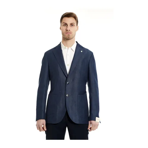 Luigi Bianchi Mantova , Stylish Jacket ,Blue male, Sizes: