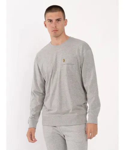 Luke 1977 Mens Knoxville Relaxed Fit Jersey Sweatshirt in Marle Grey