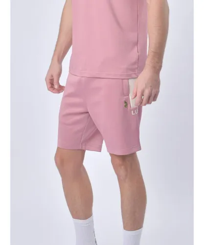 Luke 1977 Mens Newcastle Sweat Shorts in Dusty Pink