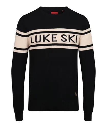 Luke 1977 Mens Ruka Knitted Jumper Black
