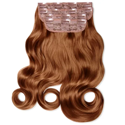 LullaBellz Ultimate Half Up Half Down 22 Inch Curly Extension and Pony Set (Various Shades) - Mixed Auburn