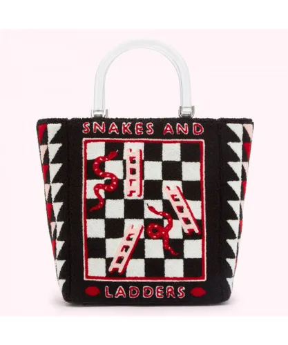 Lulu Guinness Womens BLACK SNAKES AND LADDERS BIBI TOTE BAG - One Size