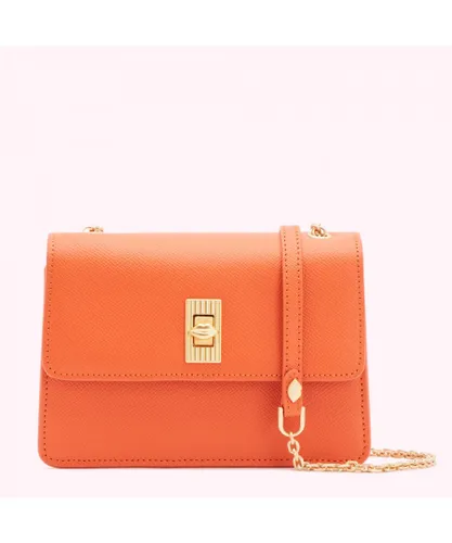 Lulu Guinness Womens CLEMENTINE LEATHER POLLY CROSSBODY BAG - Orange - One Size