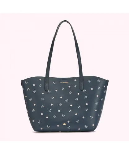 Lulu Guinness Womens NAVY CHERRY BLOSSOM SMALL IVY TOTE Leather - One Size