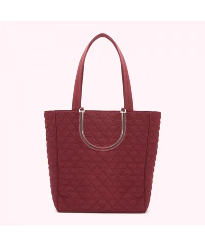 Lulu Guinness Womens PEONY QUILTED LIPS LYRA TOTE BAG - Pink Leather - One Size
