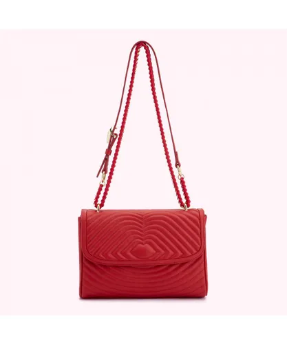 Lulu Guinness Womens RED LIP RIPPLE QUILTED LEATHER BROOKE CROSSBODY BAG - One Size