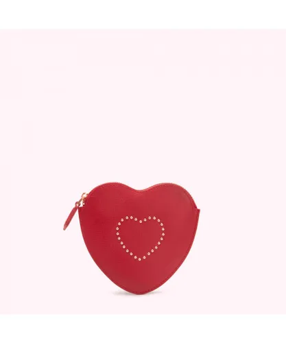 Lulu Guinness Womens RED STUDDED HEART COIN PURSE - One Size