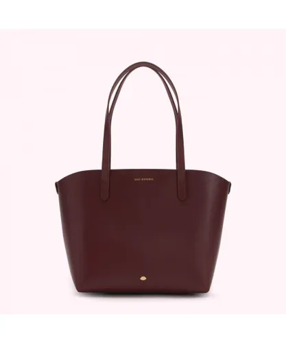 Lulu Guinness Womens ROSEWOOD LEATHER SMALL IVY TOTE BAG - Dark Red - One Size