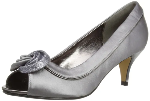 Lunar Womens Ripley Satin Court Shoes Grey 4 UK