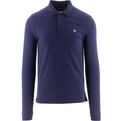 Lyle and Scott Mens Navy Long Sleeve Polo Shirt