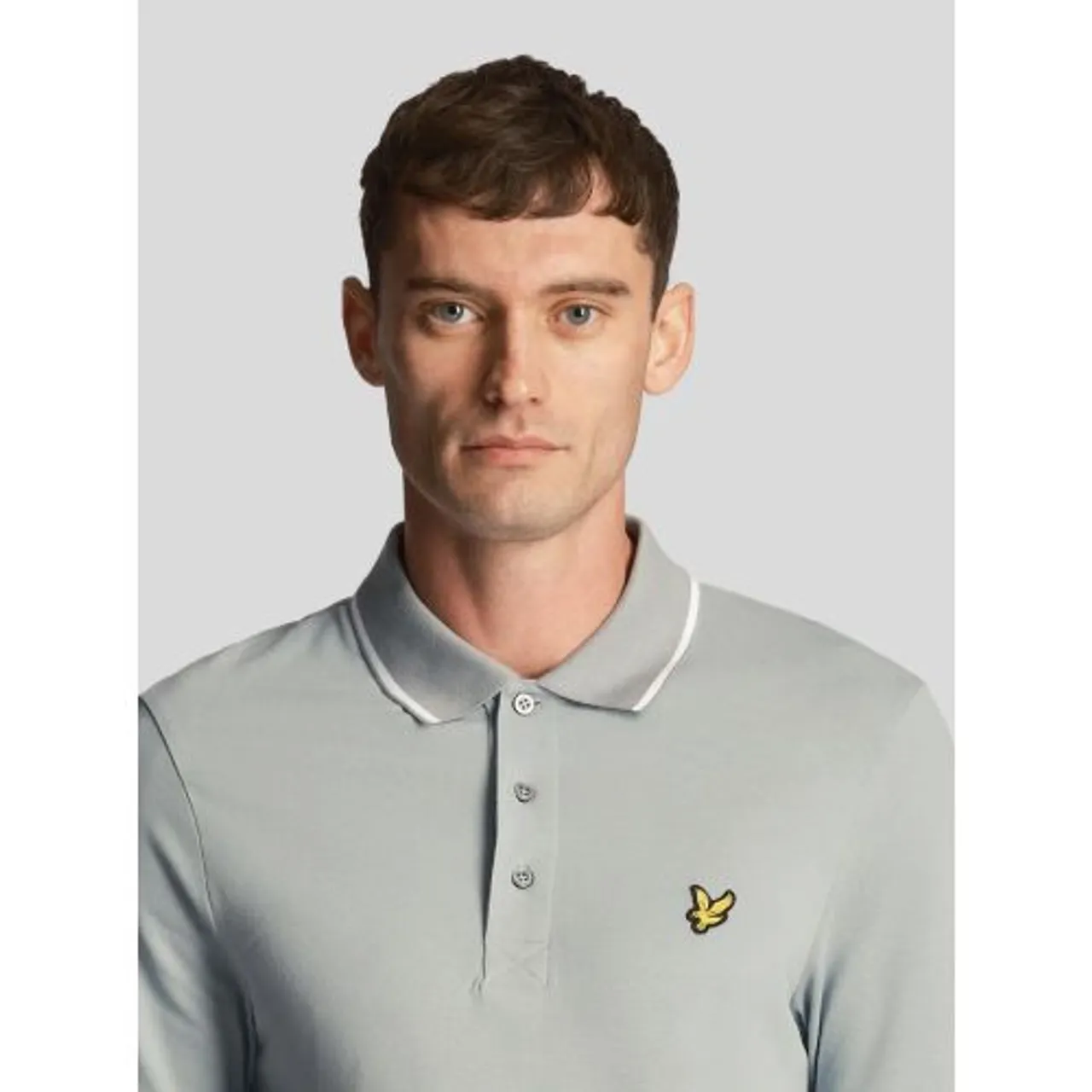 Lyle and Scott Mens Slate Blue White Tipped Polo Shirt