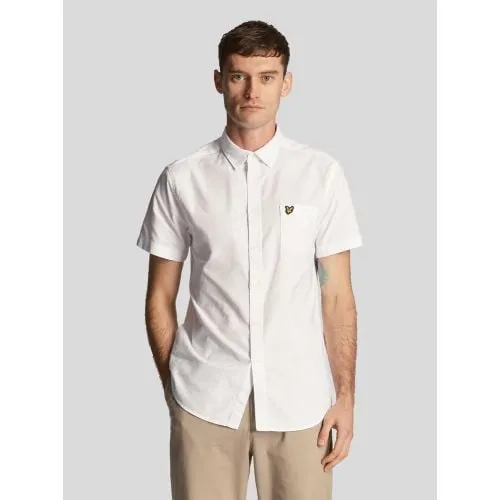 Lyle and Scott Mens White Short Sleeve Oxford Shirt