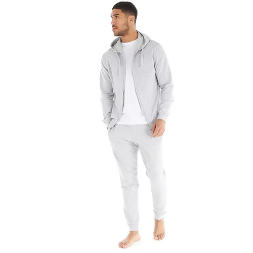 Lyle And Scott Vintage Mens Earl Hoodie And Joggers Lounge Set D24 Light Grey Marl