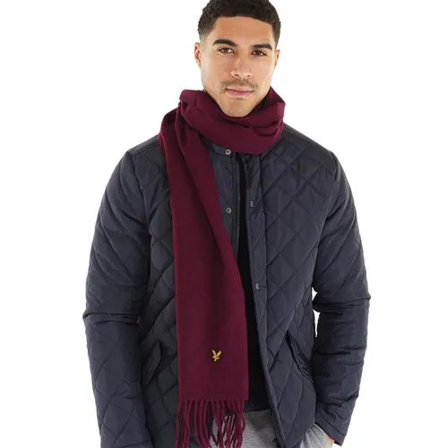 Lyle And Scott Vintage Mens Lambswool Scarf Burgundy