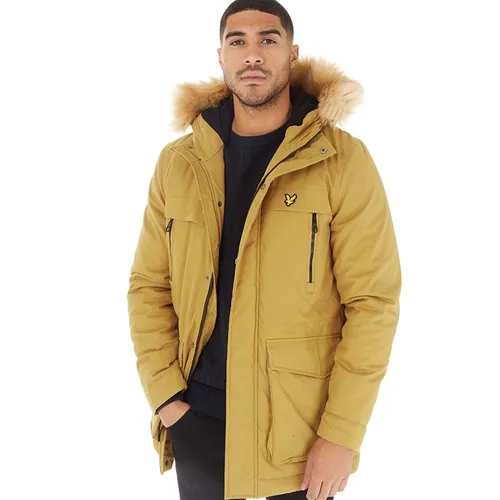 Lyle And Scott Vintage Mens Winter Weight Micro Fleece Lined Parka Anniversary Gold