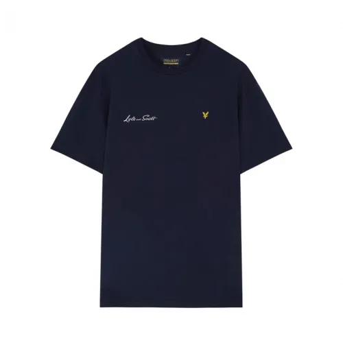 Lyle & Scott , Archive Embroidered Letter T-Shirt ,Blue male, Sizes: