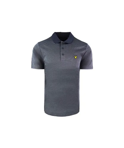 Lyle & Scott Golf Microstripe Mens Grey Polo Shirt