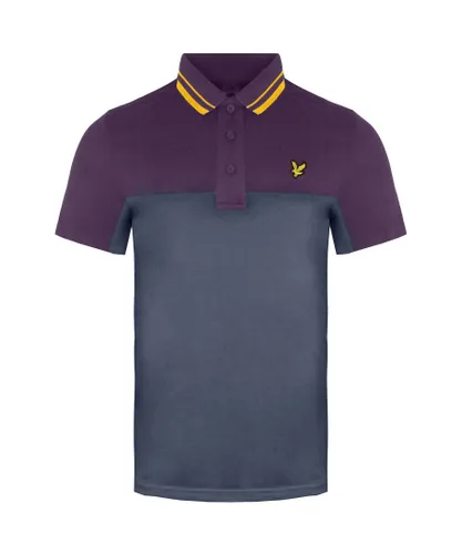 Lyle & Scott Kendall Mens Grey/Purple Polo Shirt - Multicolour Cotton
