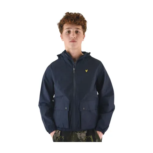 Lyle & Scott , Lightweight jacket with a hood ,Blue male, Sizes: