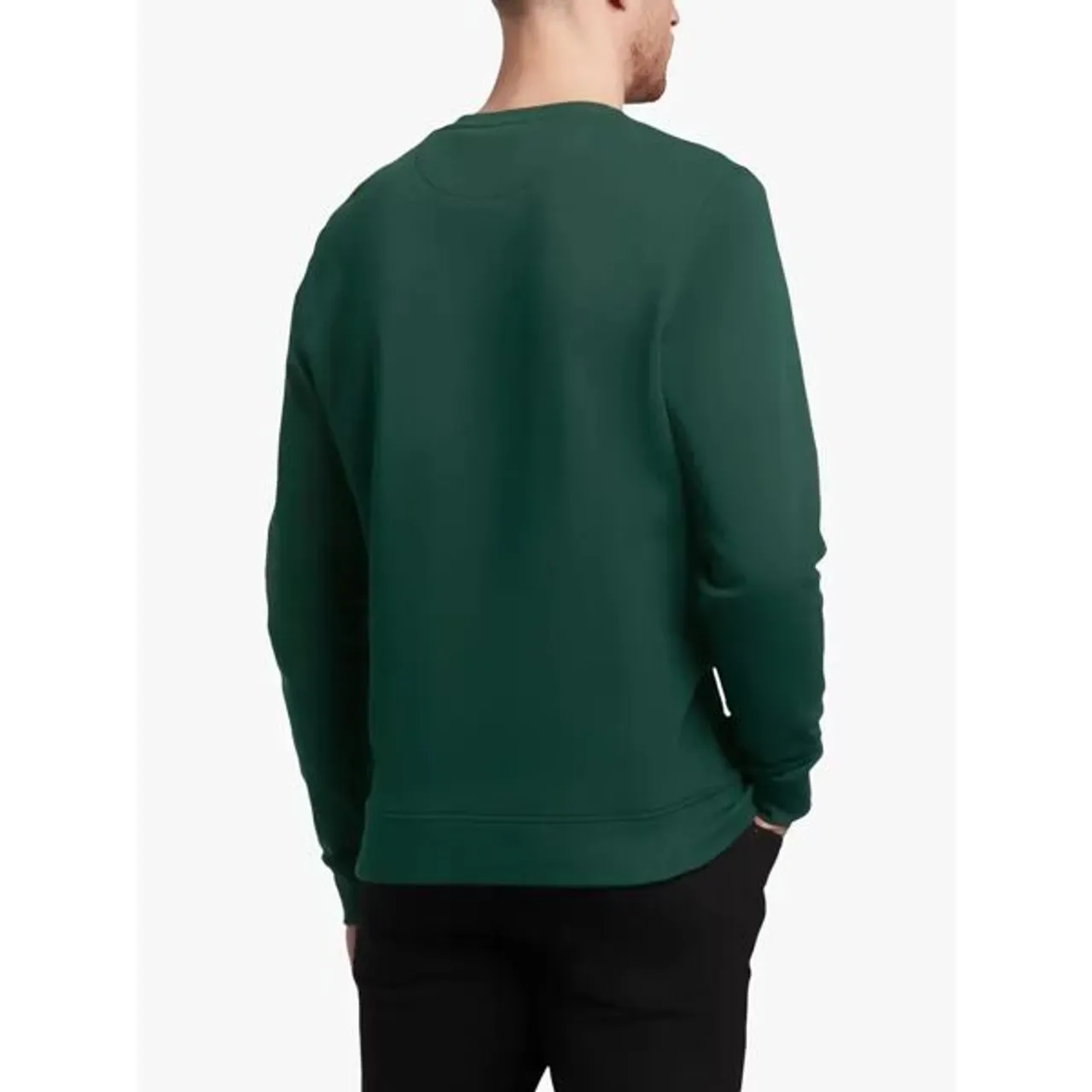 Lyle & Scott Logo Crew Neck Cotton Sweatshirt - Dark Green - Male