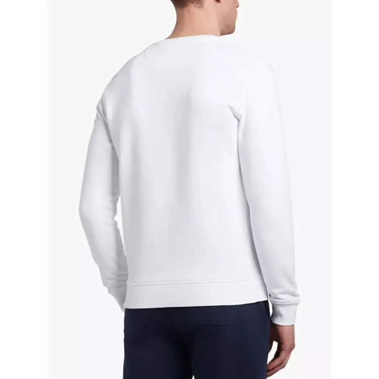 Lyle & Scott Logo Crew Neck Cotton Sweatshirt - White - Male