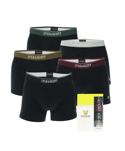 Lyle & Scott Mens And Jackson 5 Pack Trunks in Black Cotton