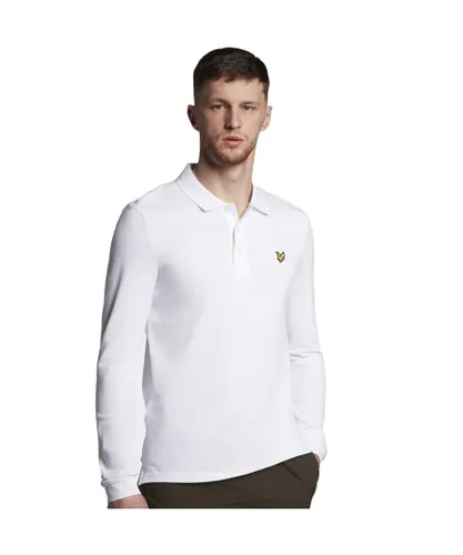 Lyle & Scott Mens And LS Polo Shirt in White Cotton