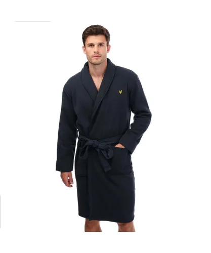 Lyle & Scott Mens And Matthew Dressing Gown in Blue Cotton