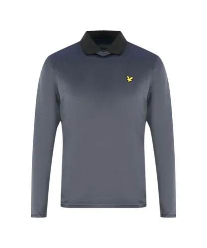 Lyle & Scott Mens Golf Venteech Long Sleeve Dark Grey Polo Shirt